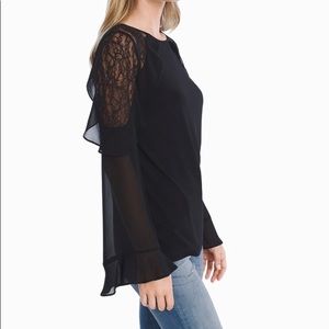 WHBM Flare Sleeve Lace Top